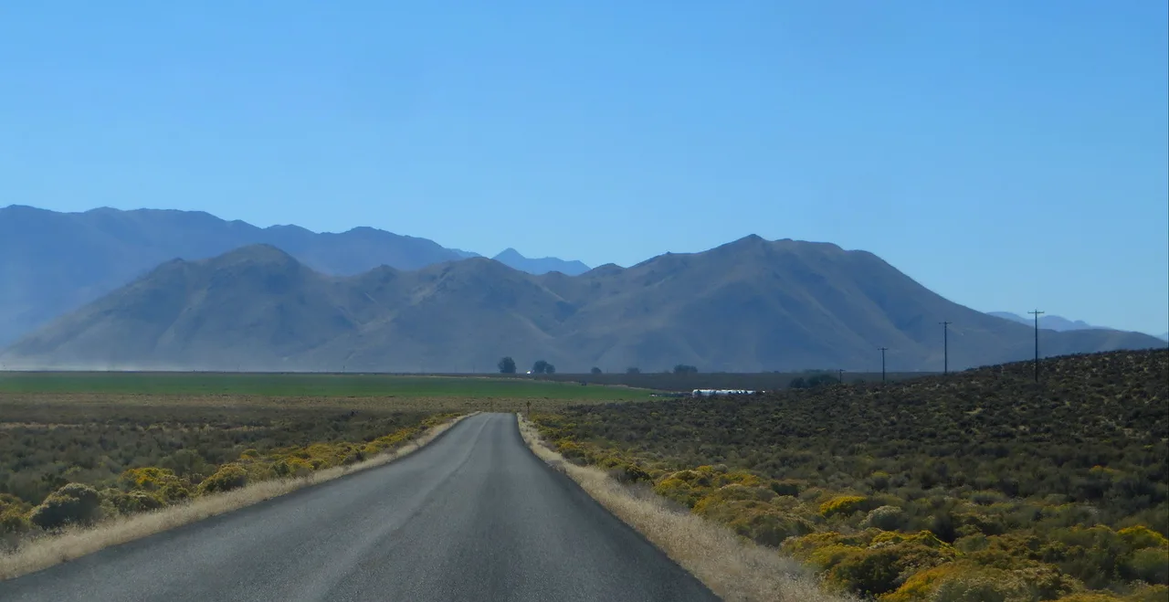 Oregon Route Approaching Denio, Oregon, about 20 km from Bog Hot Springs, Nevada