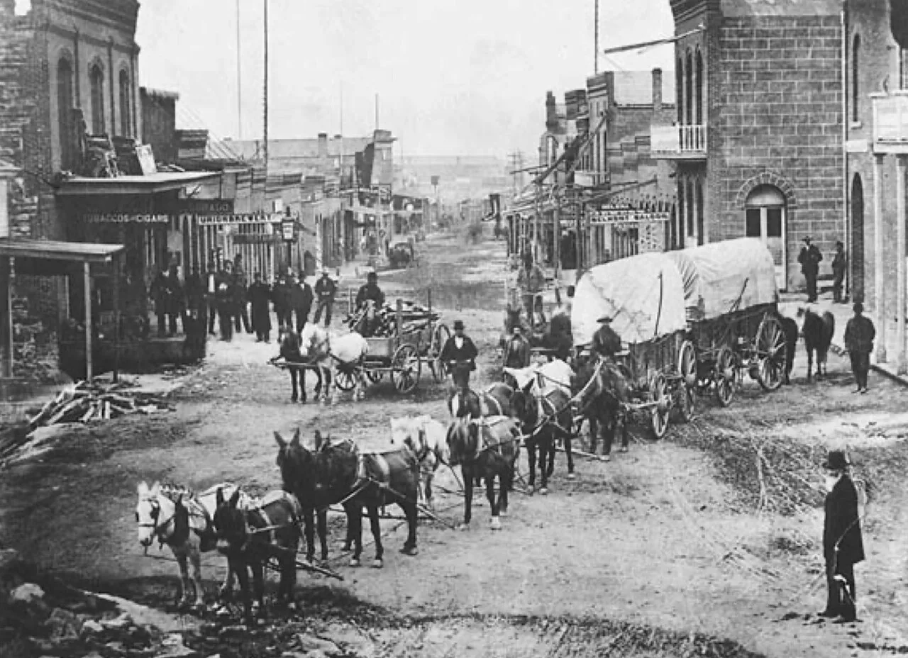 Last Chance Gulch in Helena, Montana, in the 1870s