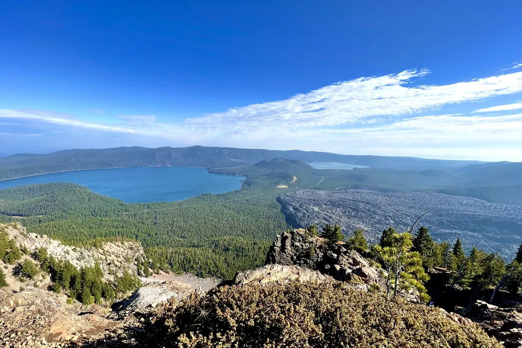 View from Paulina Peak over Paulina and East Lakes, Newberry Caldera, Oregon