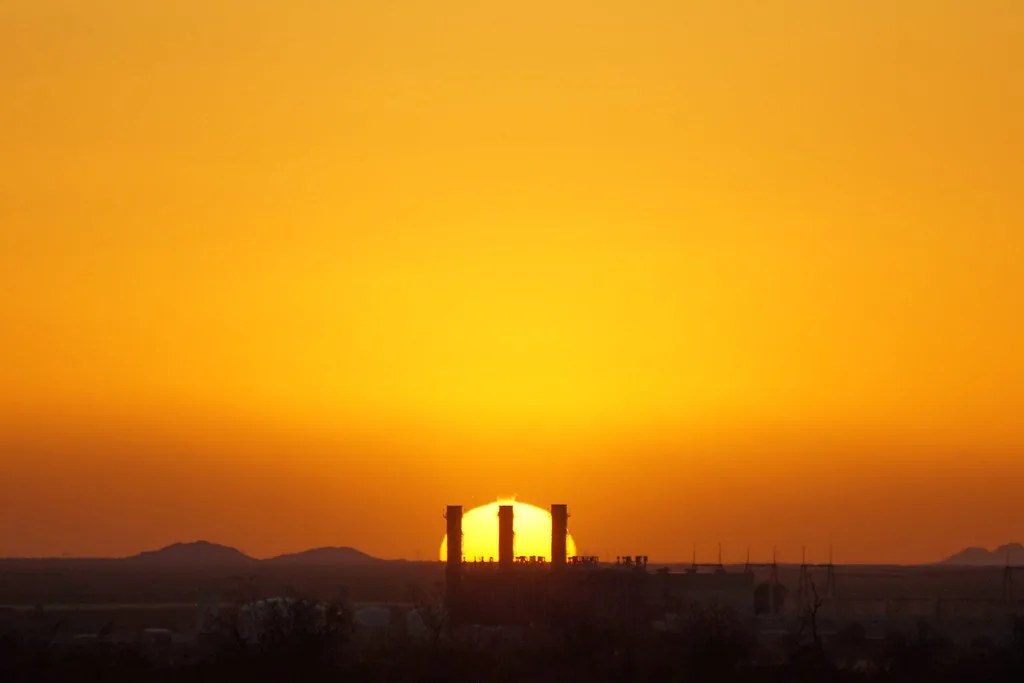 Desert sunset, about 12 km from Tonopah, Arizona