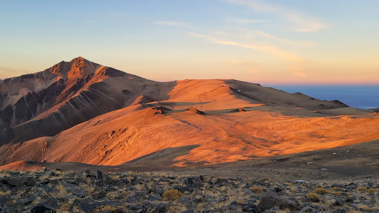 White Mountain Peak sunset, about 19 km from Dyer, Nevada