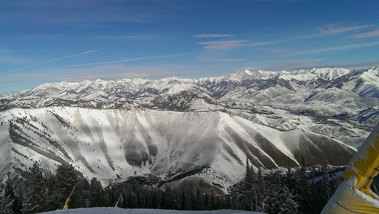 Sun Valley View winter, near Frenchman's Hot Springs, Idaho