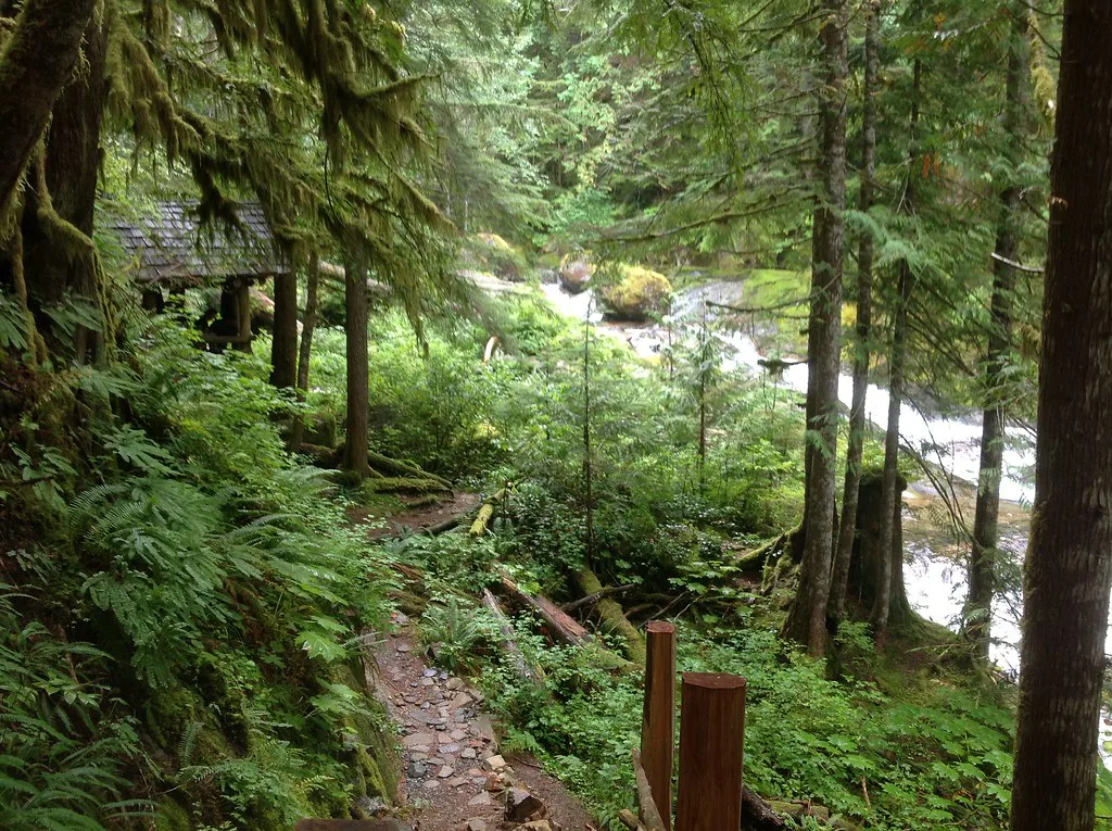 Hiking at Goldmyer Hot Springs, Washington