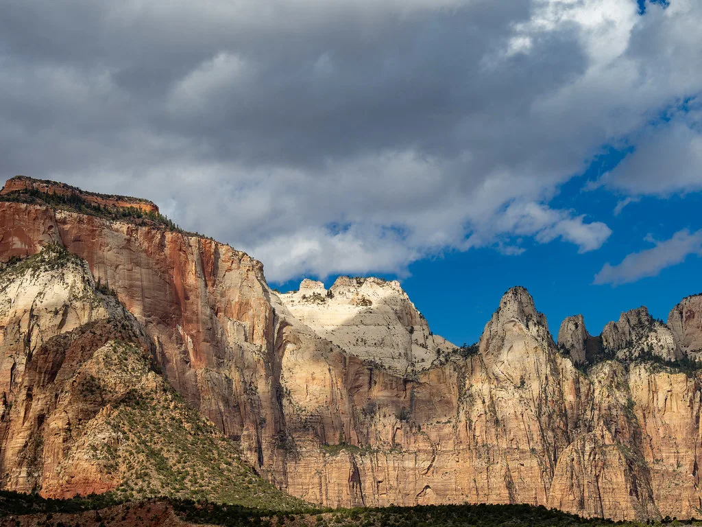 West Temple and Sundial, Zion National Park, near Springdale, Utah