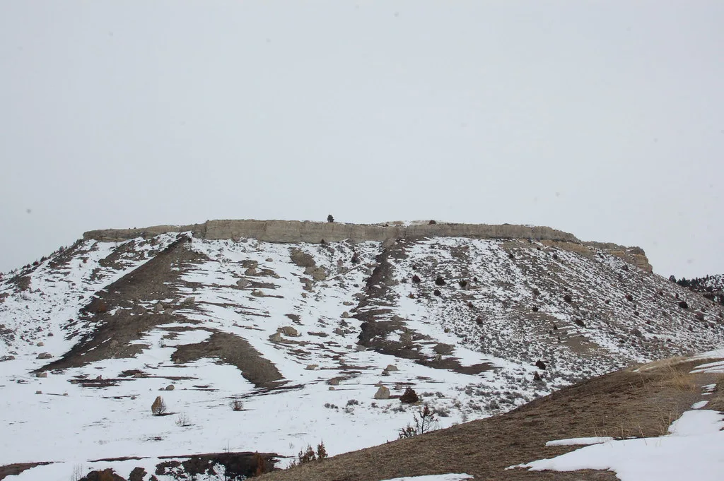 Madison Buffalo Jump Butte, about 30 km from Norris, Montana