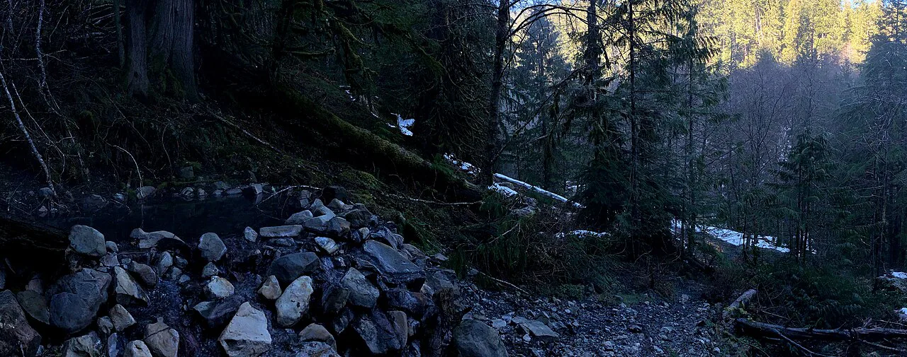 Olympic Hot Springs pool above trail, Washington