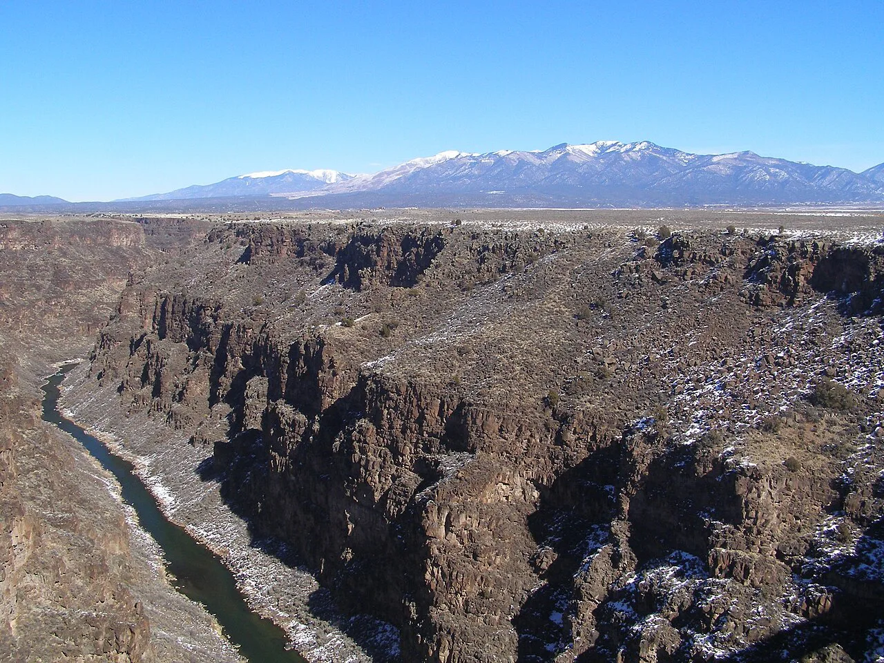 Rio Grande Gorge and Sangre de Cristos, near Arroyo Hondo, New Mexico