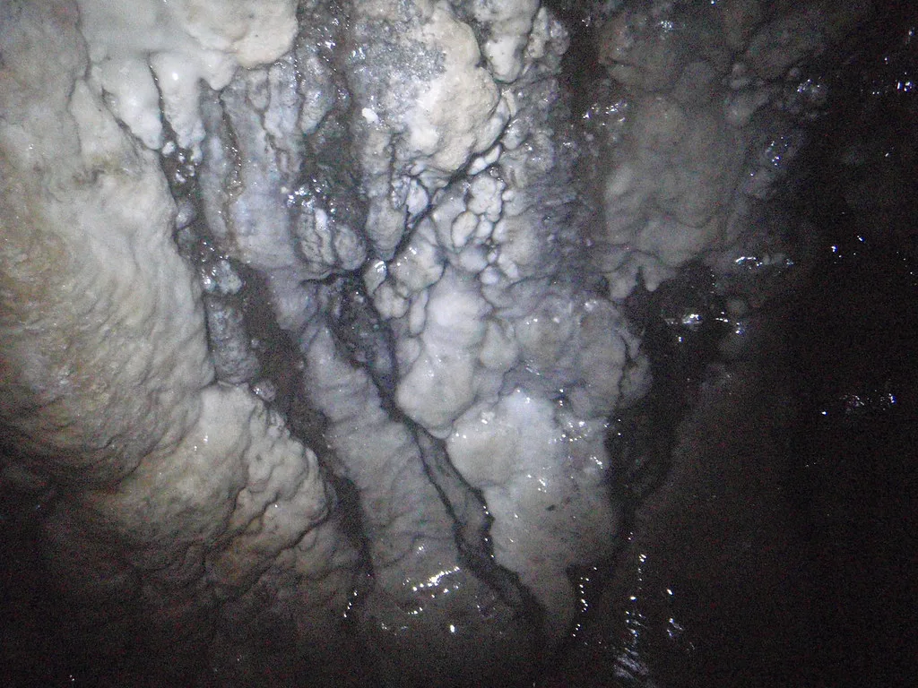 Salt deposits at Sauna Cave, Nevada