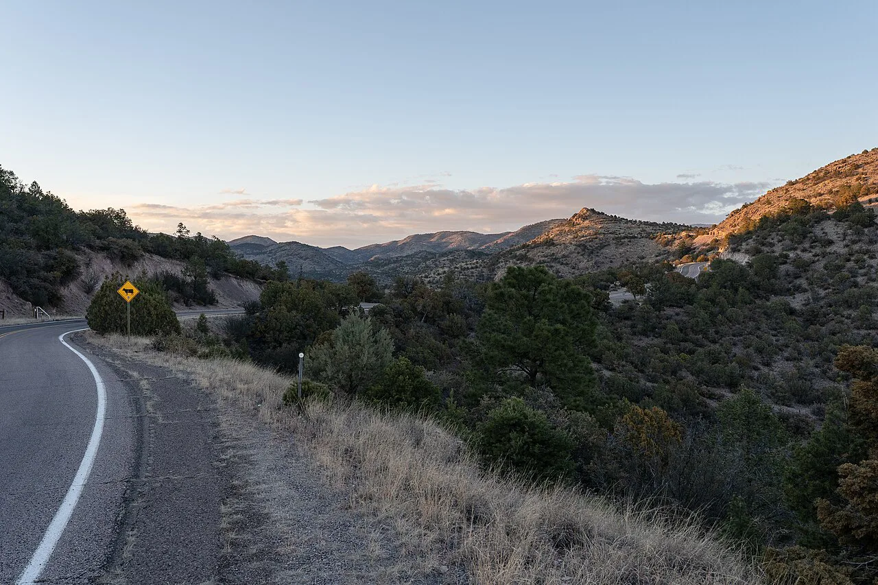 New Mexico state road between San Lorenzo and the Black Range, New Mexico