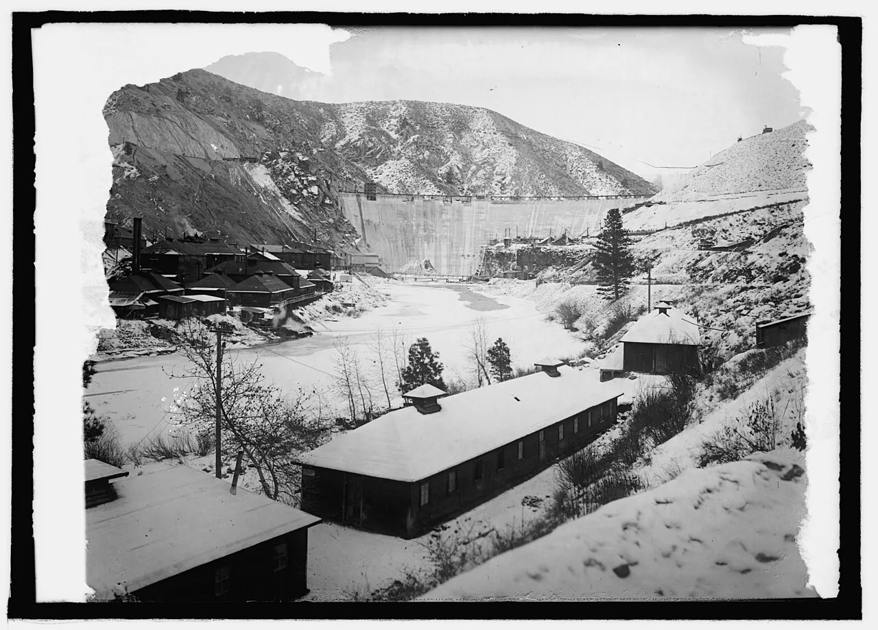 Historic view of Arrowrock Dam on the Boise River, Idaho