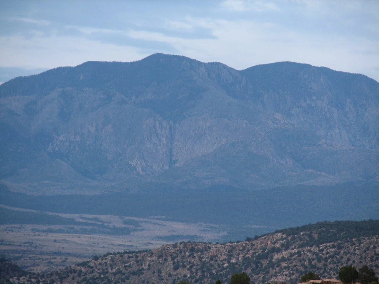 Pine Valley Mountain from Lower Sand Cove at dusk, near Veyo, Utah